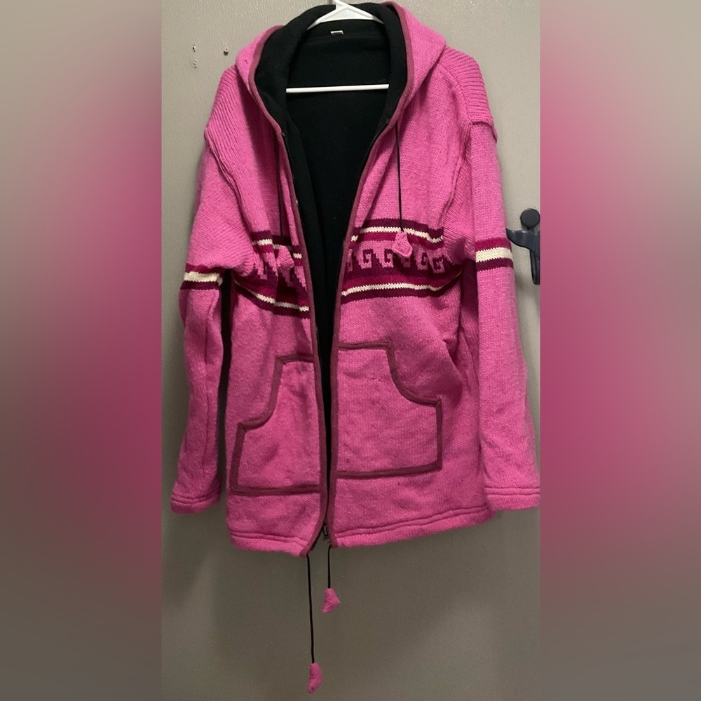 Wool Jacket with Hood, Made in Nepal